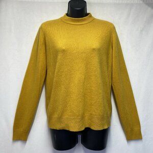 Carolyn Taylor Petite Zippered Mock Neck Pullover Sweater Women Large Mustard